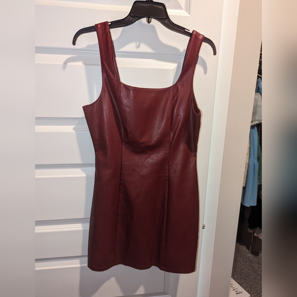 12th Teibe Red Leather Dress